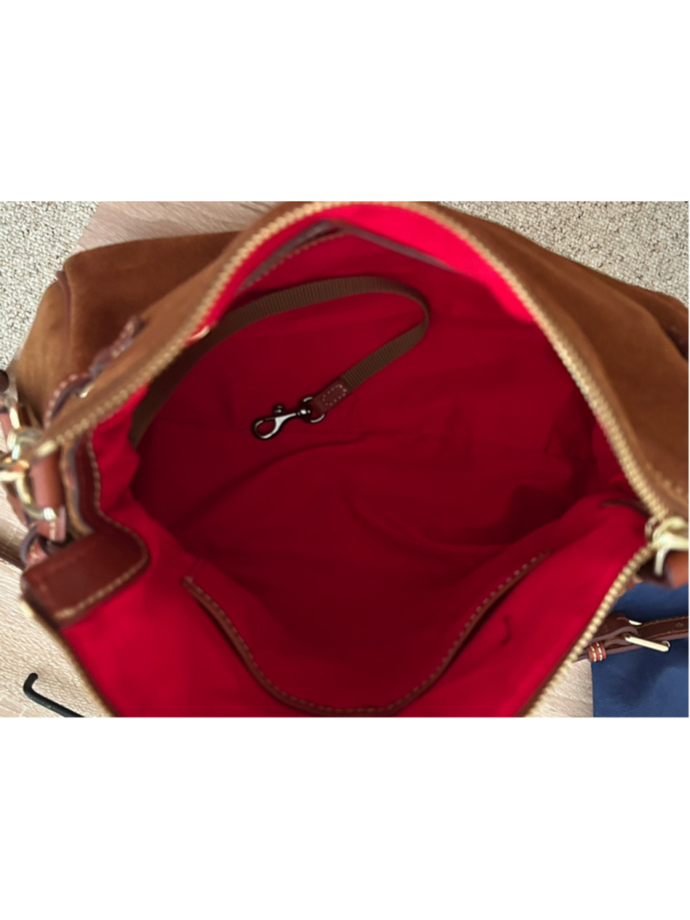 Women's Dooney & Bourke Suede Hobo Bag One Size Brown - Picture 8 of 12